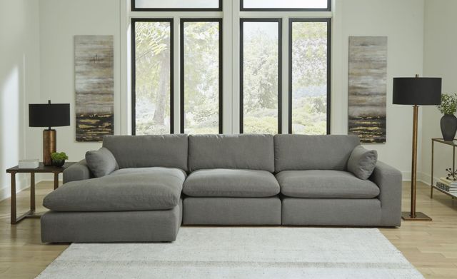 Benchcraft® Elyza 3-Piece Smoke Left-Arm Facing Sectional with Chaise-1