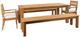 Linon Cannon 5-Piece Beige/Natural Fabric/Wooden Outdoor Dining Set with Benches-0