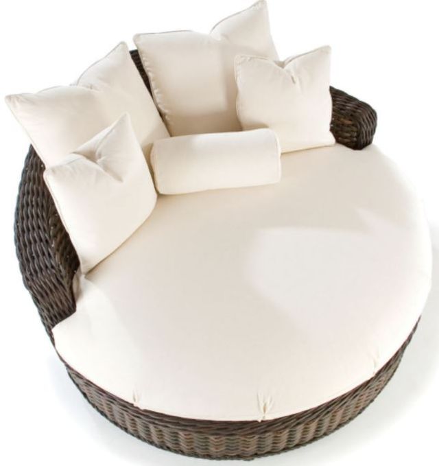 Lane Venture® South Hampton Tuscan Brown/White Round Chaise-3