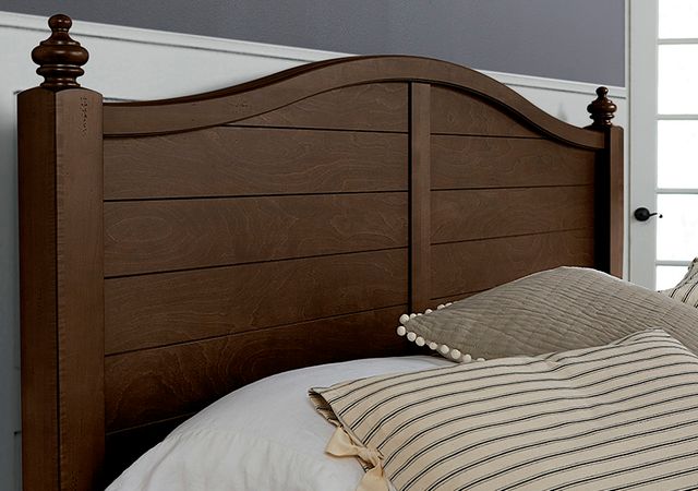 LM Co Home by Vaughan-Bassett Scotsman Molasses Queen Post Arched Bed with Post Plank Footboard-1