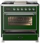 Ilve® Majestic III 36" Emerald Green Pro Style Dual Fuel Liquid Propane Range with 6 Black Brass Burners and Chrome Trim-2