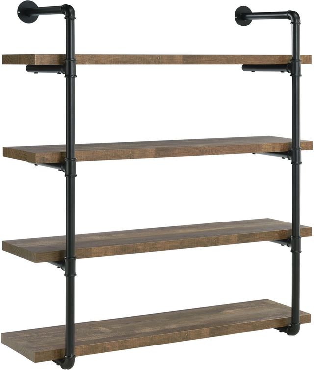 Coaster® Elmcrest Black/Grey Driftwood 40" Wall Shelf-3
