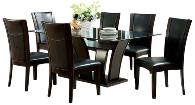 Furniture of America® Manhattan 7-Piece Brown Cherry Dining Set-0