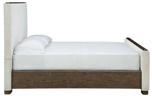 Signature Design by Ashley® Radkin Burnished Brown/Off-White Queen Upholstered Panel Bed-4
