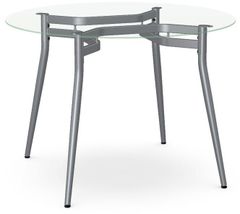Amisco Customizable Alys 30" Glass Top Round Table with a 42" Diameter Top