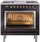 Ilve® Nostalgie II Series 36" Glossy Black Pro Style Dual Fuel Range-1
