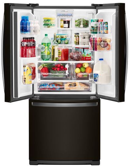 Whirlpool® 30" 19.7 Cu. Ft. Black French Door Refrigerator-1