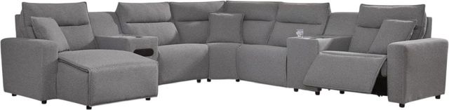 Signature Design by Ashley® Modmax II 7-Piece Salt and Pepper Power Reclining Sectional with Chaise and Audio Console-0
