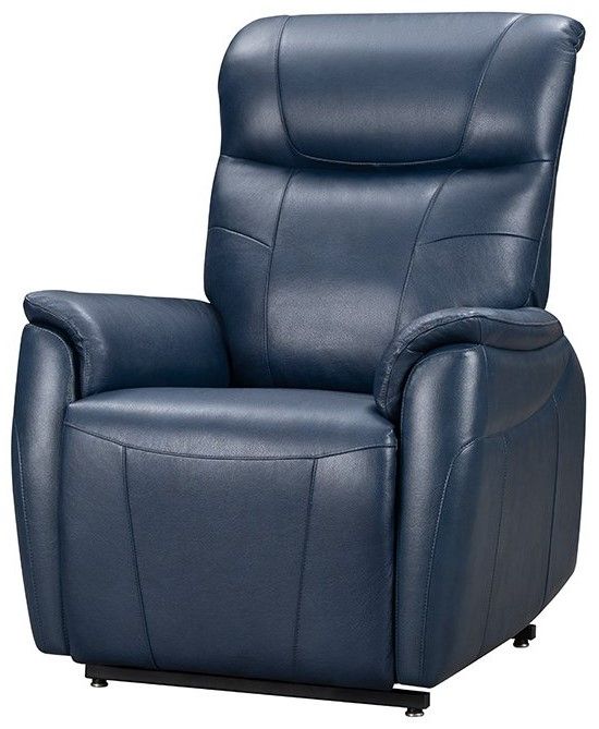 BarcaLounger® Leighton Marco Navy Blue Leather Power Lift Recliner-4