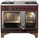 Ilve® Majestic III 40" Burgundy Pro Style Dual Fuel Liquid Propane Range with Triple Glass Door and Burnished Trim-1