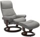 Stressless® by Ekornes® Customizable View Medium Manual Recliner and Ottoman with Classic Base-0