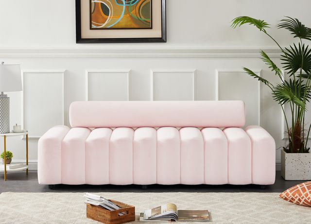 Meridian Furniture Melody Pink Velvet Sofa-1