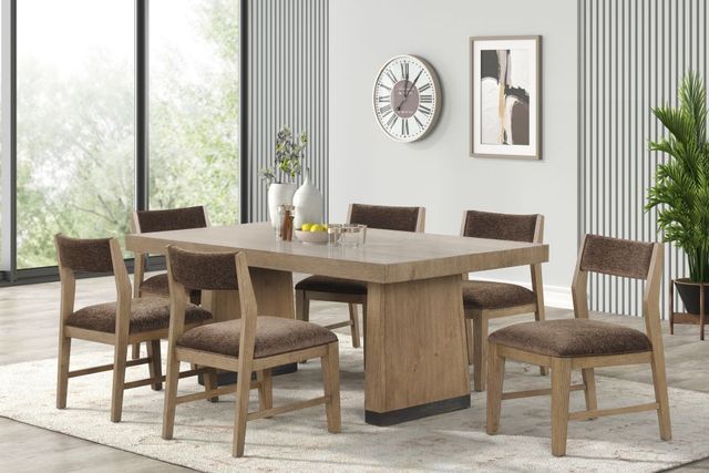 New Classic® Home Furnishings Viera 7-Piece Dark Brown/Natural Oak Dining Table Set-1