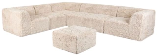 Furniture of America® Nappi Sand Large L-Sectional with Ottoman-0