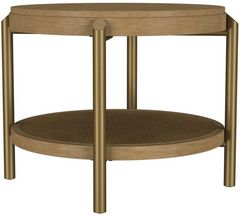 Coaster® Arini Sand Wash End Table with Aged Brass Base