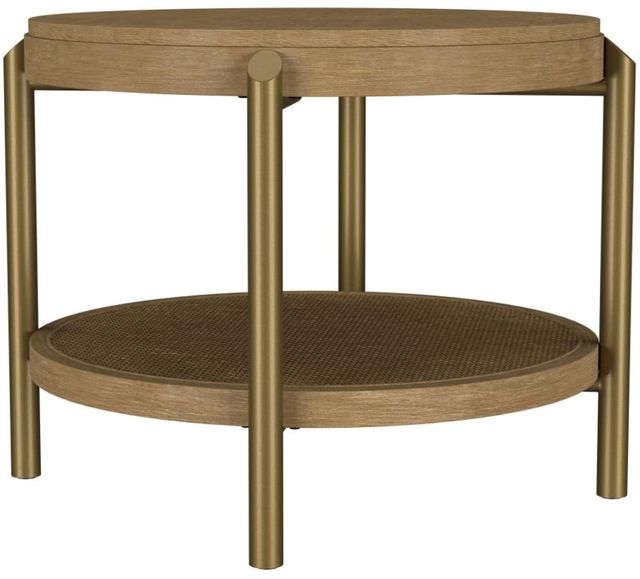 Coaster® Arini Sand Wash End Table with Aged Brass Base-0