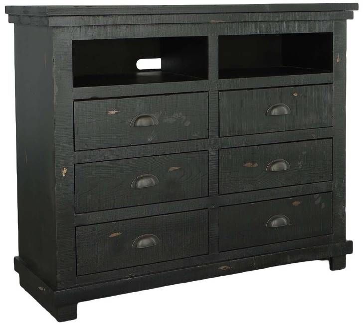 Progressive® Furniture Willow Distressed Black Media Chest