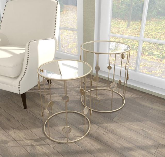 Deco Marche 2-Piece Champagne End Table Set-3