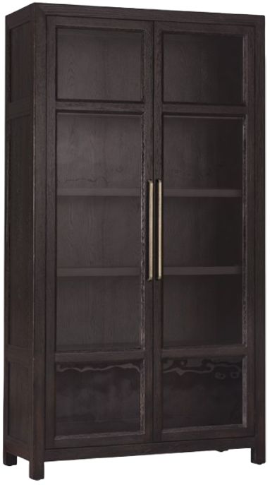 Hooker® Furniture Driftwood Burnt Timber Dining Display Cabinet-0