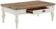 Winners Only® Augusta Rustic Brown 48" Coffee Table with White Base-4