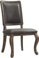Elements International Gramercy Gray/Walnut Rectangle Back Dining Side Chair-0