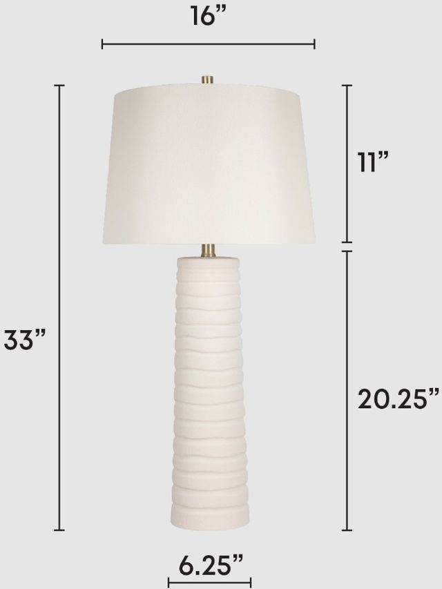 Classy Living 2-Piece Calming Flow Textured White Table Lamp Set-1