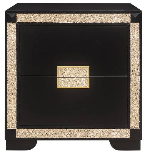 Global Furniture USA Blake Black/Gold Nightstand-1