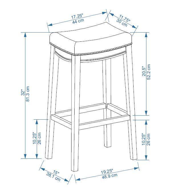 Linon Claridge Rustic Brown Bar Stool-2