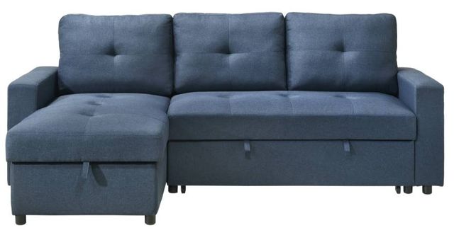 Mazin Furniture Faber 2-Piece Blue Sectional with Pull-Out Sleeper and Reversible Storage Chaise-1