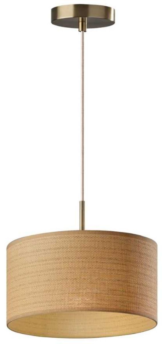 Adesso® Harvest Antique Brass Drum Pendant-0