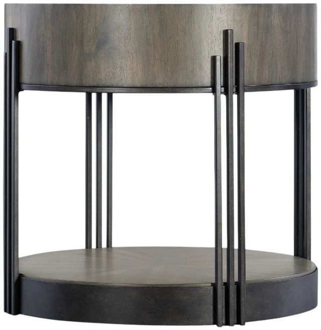 Hooker® Furniture Commerce and Market Skyline Dark Natural Side Table with Dark Bronze Base-0