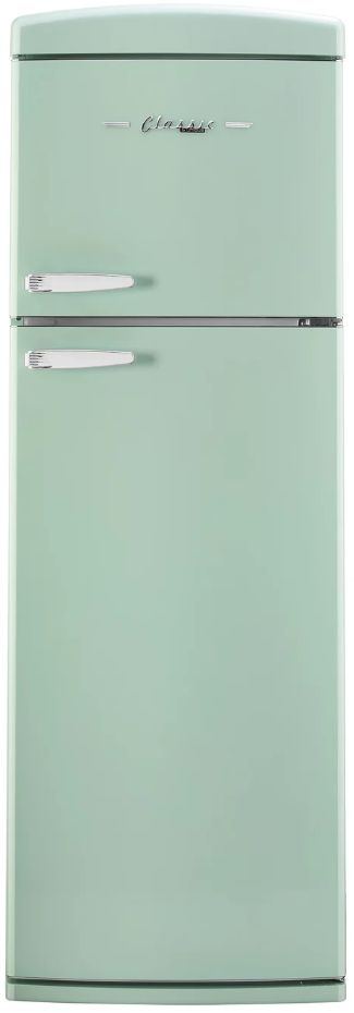 Unique Appliances 24” 11 Cu. Ft. Summer Mint Green Top Freezer Refrigerator with Chrome Accent Handles-0