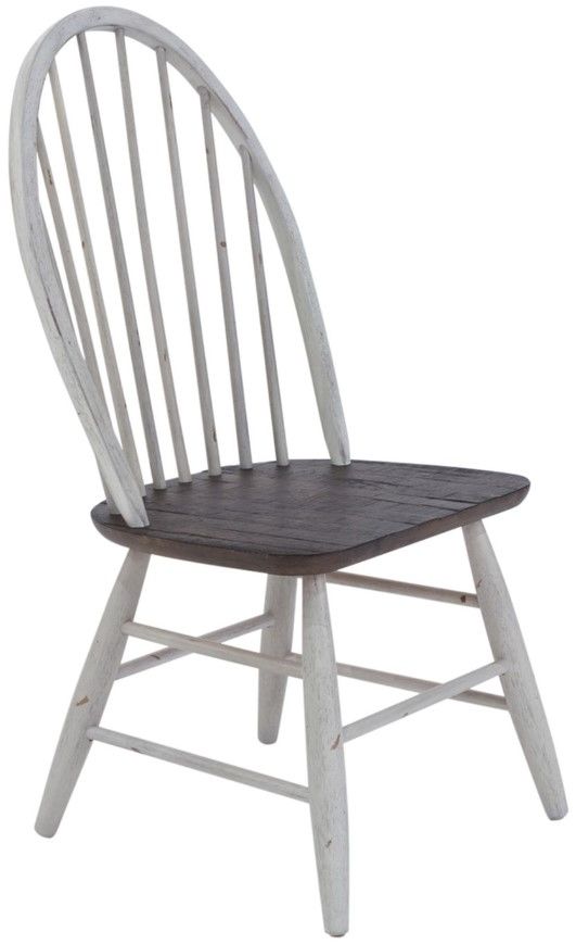 Liberty Furniture Farmhouse Brown/White Windsor Back Side Chair-0