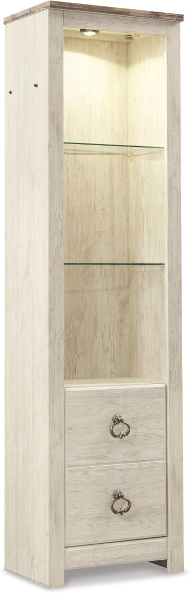 Signature Design by Ashley® Willowton 3-Piece Whitewash Entertainment Center with Glass Shelves-2