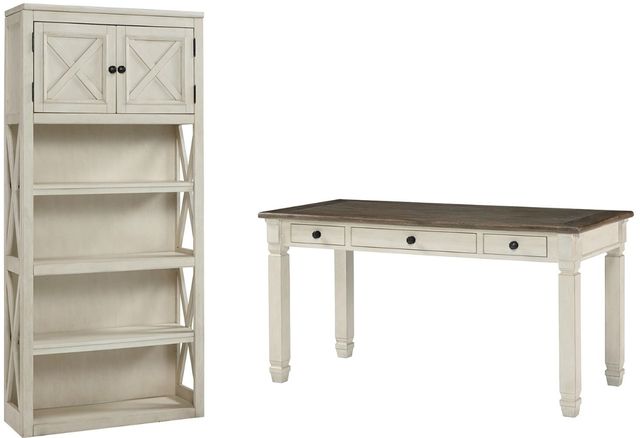 Signature Design by Ashley® Bolanburg 2-Piece Two-Tone Office Desk Set-0