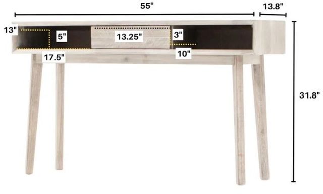 LH Home Gia Light Driftwood Console Table-1