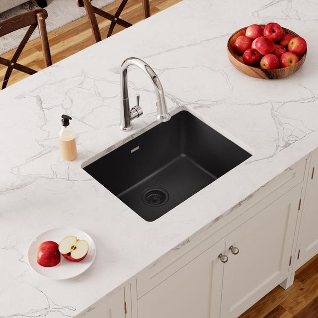 Elkay Quartz Classic® Black 24-5/8" x 18-1/2" x 9-1/2" Single Bowl Undermount Sink-2
