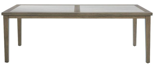 Signature Design by Ashley® Rainier Ranch Beige Outdoor Aluminum/Sintered Stone Dining Table with Brown Base-1