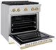 ZLINE Autograph Edition Paramount 30" Stainless Steel Pro Style Dual Fuel Range with White Matte Door and Champagne Bronze Accents-3