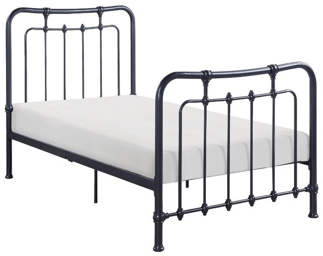 Homelegance® Engleside Gunmetal Youth Twin Metal Rod Bed-0