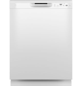 GE® 24" White Front Control Built-In Dishwasher