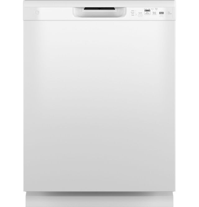 GE® 24" White Front Control Built-In Dishwasher-0