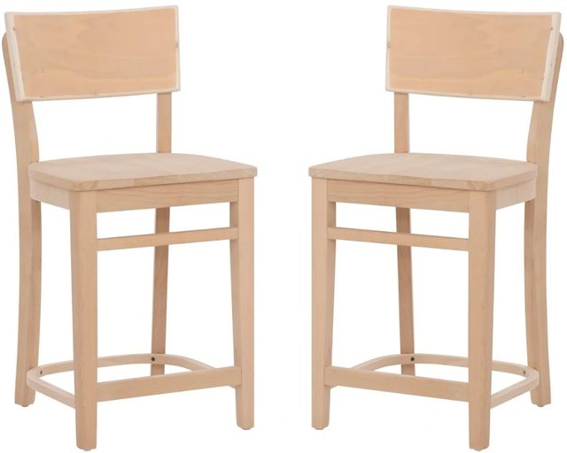 Linon Brompton 2-Piece Unfinished Counter Stool-0
