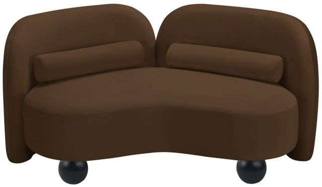 Meridian Furniture Daphne Brown 64" Velvet Loveseat-2