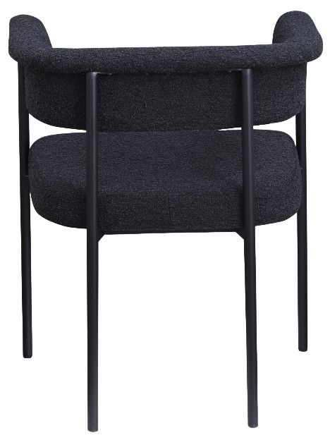 Meridian Furniture Malin Black Boucle Upholstered Dining Arm Chair-2