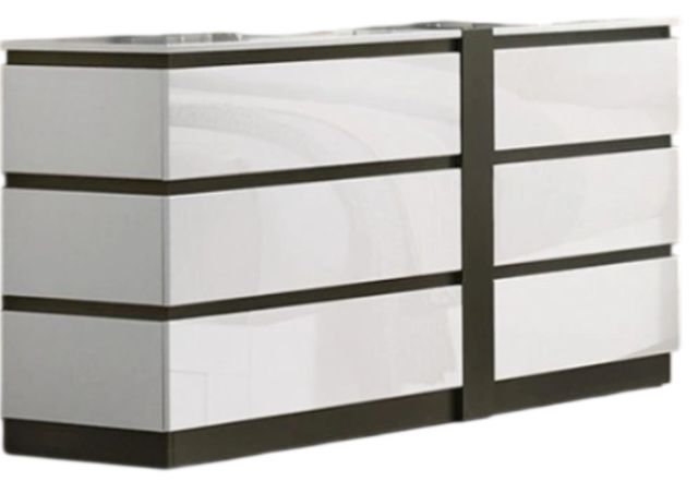 Furniture of America® Birsfelden Metallic Gray/White Dresser-0