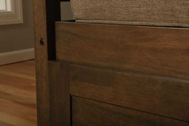 Kodiak Furniture Boho Linen Aqua/Rustic Walnut Twin Daybed with Mattress -3