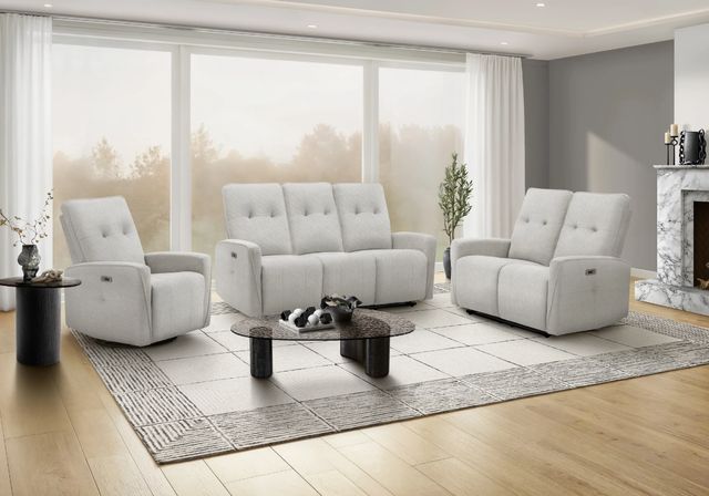 Monarch Specialties Inc. Light Grey Small Upholstered Power Reclining Chair with USB Ports-2