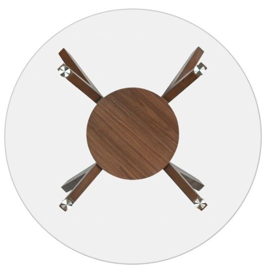 New Classic® Home Furnishings Oscar Glass Top Dining Table with Walnut Base-3