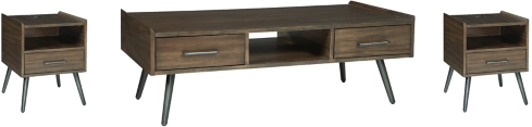 Signature Design by Ashley® Calmoni 3-Piece Brown Living Room Table Set-0